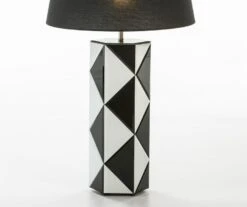 Pied De Lampe Verre Blanc Et Noir Gracias