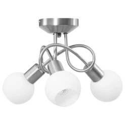 Plafonnier Avec Abat-jour En Verre 3 Ampoules E14 Blanc Bol -Philips Boutique plafonnier avec abat jour en verre 3 ampoules e14 blanc bol 3666722461191 748065