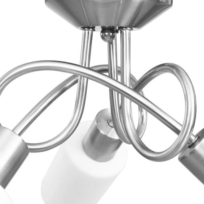 Plafonnier Avec Abat-jour En Verre 3 Ampoules E14 Blanc Cône 2 10 Plafonnier Avec Abat-jour En Verre 3 Ampoules E14 Blanc Cône 2 – Image 8