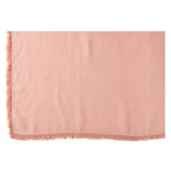 Plaid à Franges Tissu Lin Orange Corali - Lot De 2