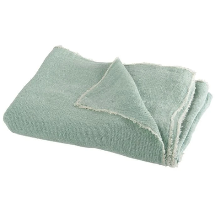 Plaid Délavé Tissu Coton Vert Menthe Uchi 3 Plaid Délavé Tissu Coton Vert Menthe Uchi