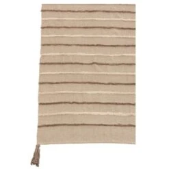 Plaid Tissu Beige à Rayures Et Floches Amble 5 Plaid Tissu Beige à Rayures Et Floches Amble -Philips Boutique plaid tissu beige a rayures et floches amble 5400924034672 381598