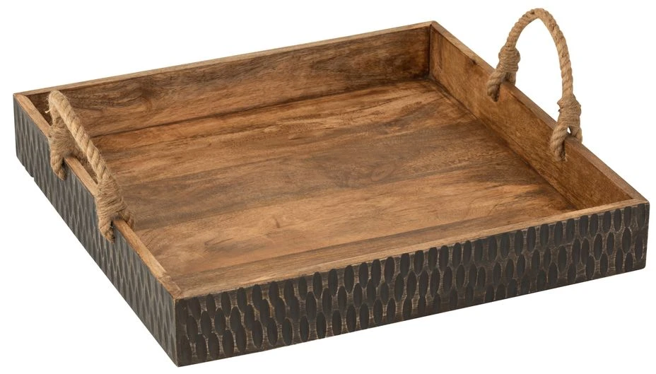 Plateau Avec Anse Maguier Marron Et Noir Joliana L 50.5 Cm 3 Plateau Avec Anse Maguier Marron Et Noir Joliana L 50.5 Cm