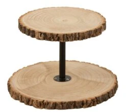 Plateau Rond Bois 2 Niveaux Naturel Clark D 42 Cm