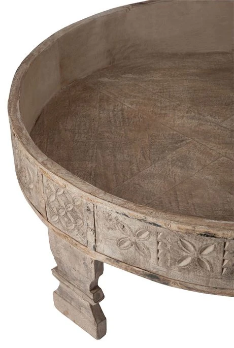 Plateau Sur Pied Rond Bois Naturel Gris Natioura D 60.5 Cm 4 Plateau Sur Pied Rond Bois Naturel Gris Natioura D 60.5 Cm – Image 2