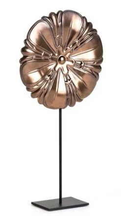 Sculpture Céramique Brun Et Métal Noir Ceroc