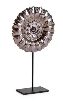 Sculpture Céramique Gris Et Métal Noir Ceroc