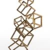 Sculpture Cubé Acrylique Et Métal Doré Vare H 72 Cm -Philips Boutique sculpture cube acrylique et metal dore vare h 72 cm 8435471824077 324828