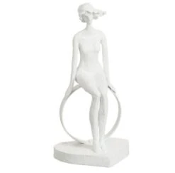 Sculpture Femme Assise Eésine Blanche Ettis