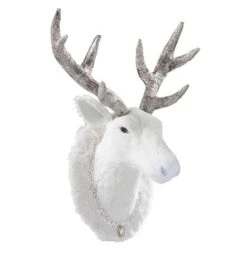 Sculpture Tête De Cerf Peluche Blanc Et Argenté Licia -Philips Boutique sculpture tete de cerf peluche blanc et argente licia 5415203973665 360638