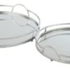 Set De 2 Plateaux Rond Miroir Métal Argent D 46/D 40 Cm -Philips Boutique set de 2 plateaux rond miroir metal argent d 46 d 40 cm 5400924056865 1327248