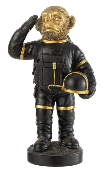 Singe Astronaute Noir Et Doré Astrid L 21 Cm 3 Singe Astronaute Noir Et Doré Astrid L 21 Cm