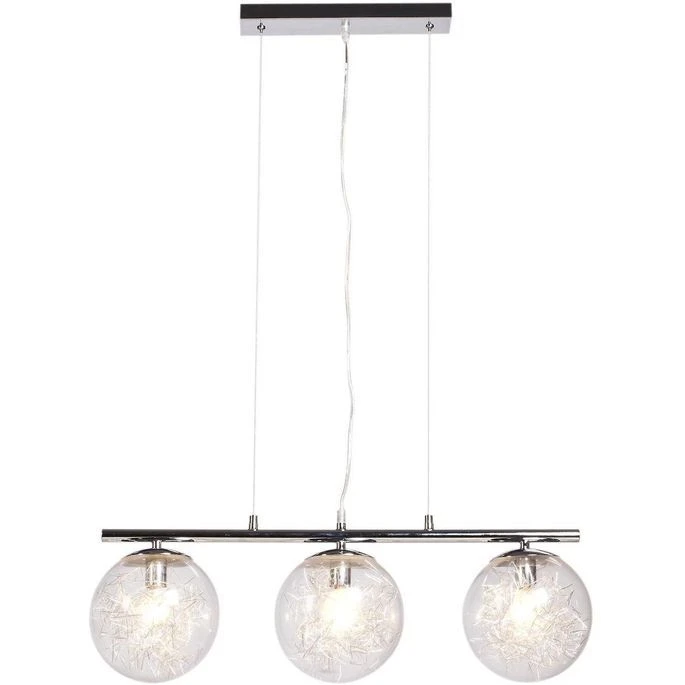 Suspension 3 Boules Verre Et Métal Chromé Habba 4 Suspension 3 Boules Verre Et Métal Chromé Habba – Image 2