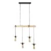Suspension 4 Lampes - Abat-jour Disque - Métal Noir Et Bois - NEW DETROIT -Philips Boutique suspension 4 lampes abat jour disque metal noir et bois new detroit 781056