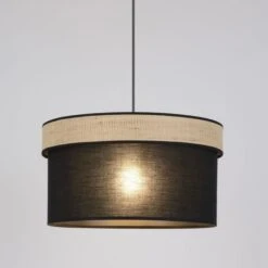 Suspension Amman - Coton Et Raphia - Cylindre - E27 - Ø38 Cm - Noir Et Raphia -Philips Boutique suspension amman coton et raphia cylindre e27 38 cm noir et raphia 3188000778079 1136071