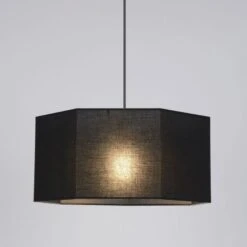 Suspension - Coton - Hexagonale - E27 - Ø38-H19 Cm - Noir -Philips Boutique suspension coton hexagonale e27 38 h19 cm noir 3188000775993 1136083