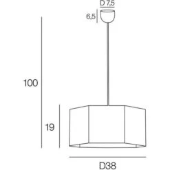 Suspension - Coton - Hexagonale - E27 - Ø38-H19 Cm - Noir -Philips Boutique suspension coton hexagonale e27 38 h19 cm noir 3188000775993 1136084