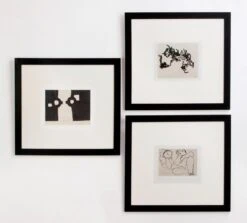 Tableau Rectangulaire Verre Et Bois Noir Laila - Lot De 3