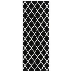 Devant 51 Tapis BCF Noir Et Blanc 100x350 Cm