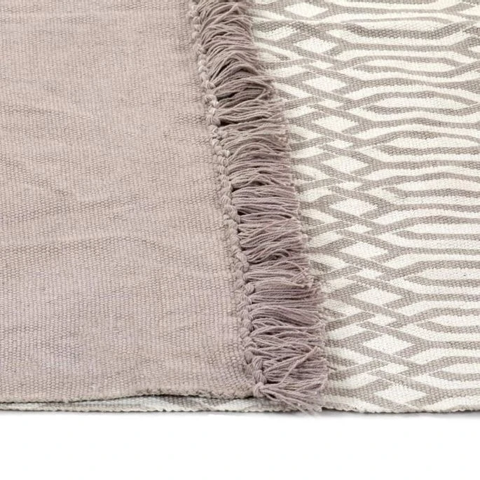 Tapis Kilim Coton 120 X 180 Cm Avec Motif Taupe 6 Tapis Kilim Coton 120 X 180 Cm Avec Motif Taupe – Image 4