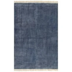 Tapis Kilim Coton 160 X 230 Cm Bleu