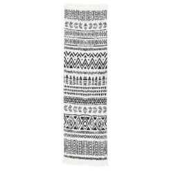 Tapis Noir Et Blanc 80x300 Cm Coton