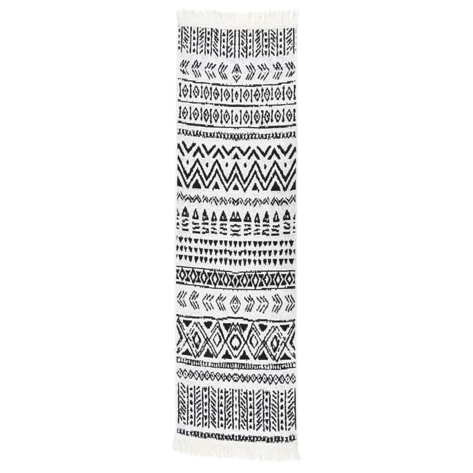 Tapis Noir Et Blanc 80x300 Cm Coton 3 Tapis Noir Et Blanc 80x300 Cm Coton