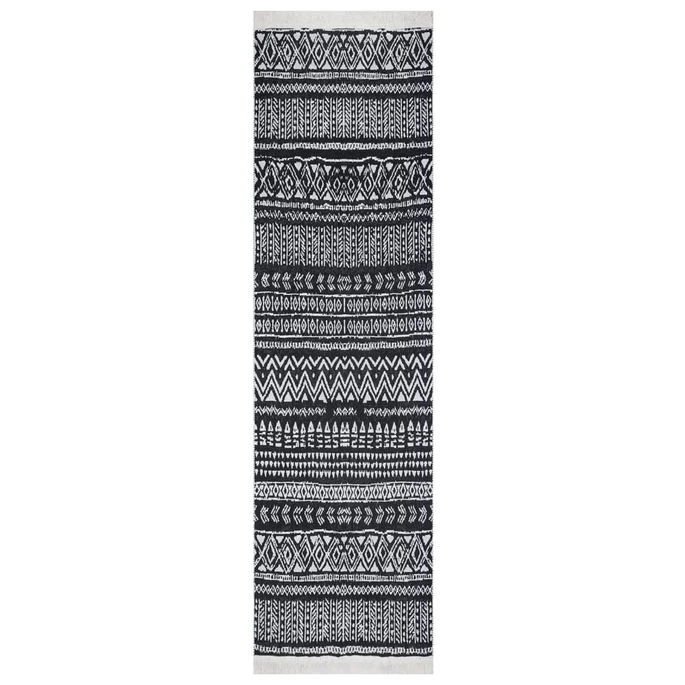 Tapis Noir Et Blanc 80x300 Cm Coton 4 Tapis Noir Et Blanc 80x300 Cm Coton – Image 2