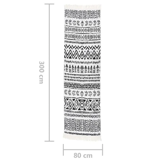 Tapis Noir Et Blanc 80x300 Cm Coton 9 Tapis Noir Et Blanc 80x300 Cm Coton – Image 7