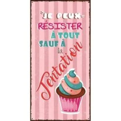 TENTATION Image Contrecollée 40x20 Cm Je Peux Résister A Tout