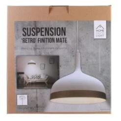 THE HOME DECO LIGHT Suspension Cloche LA12040 - Blanc Mat Cerclé Doré M4 -Philips Boutique the home deco light suspension cloche la12040 blanc mat cercle dore m4 3664944048633 565935