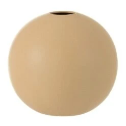 Vase Boule Céramique Beige Praji H 23 Cm