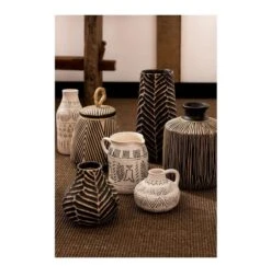 Vase Céramique Marron Et Beige Cintee H 31 Cm - Lot De 4 -Philips Boutique vase ceramique marron et beige cintee h 31 cm lot de 4 5415203981868 372394