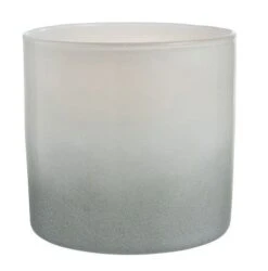 Vase Cylindrique Verre Blanc Et Gris Liath