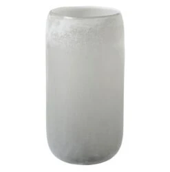 Vase Cylindrique Verre Gris Liath H 36 Cm - Lot De 2