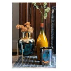 Vase Sur Pied Verre Turquoise Et Doré Geera H 27 Cm - Lot De 3 -Philips Boutique vase sur pied verre turquoise et dore geera h 27 cm lot de 3 5415203956316 380855